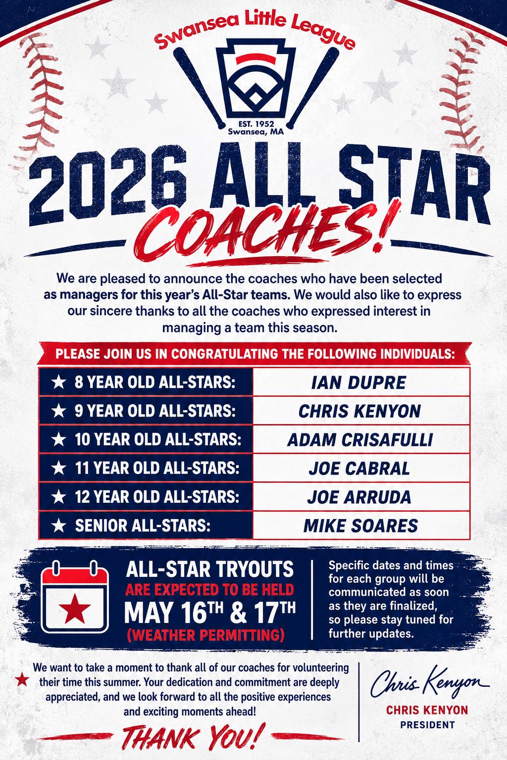 SLL 2026 All Star Coaches